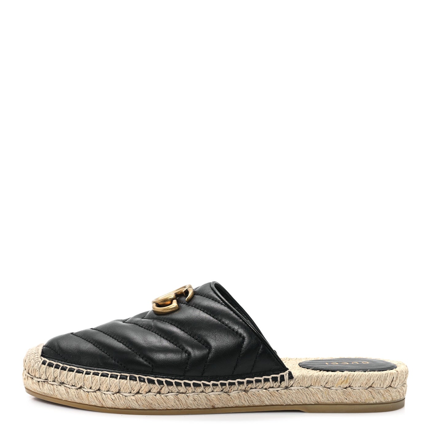 Nappa Matelasse GG Marmont Espadrille Slippers 38 Black