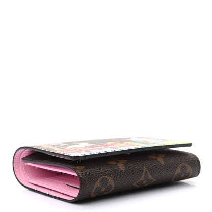Louis Vuitton Monogram 2021 Christmas Animation Japanese Garden Victorine Wallet Wisteria Pink 4 of 7