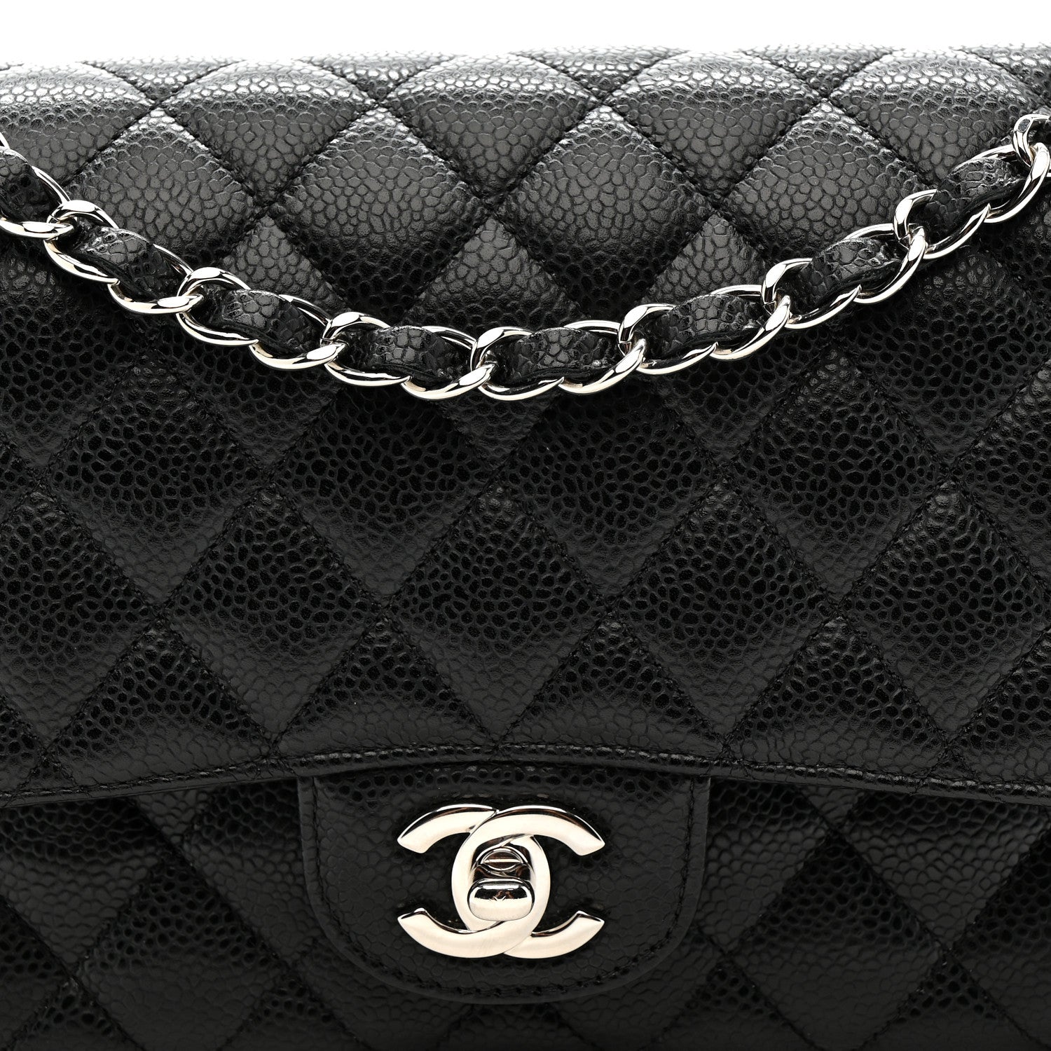 Chanel Caviar Quilted Medium Double Flap Black 15 of 19