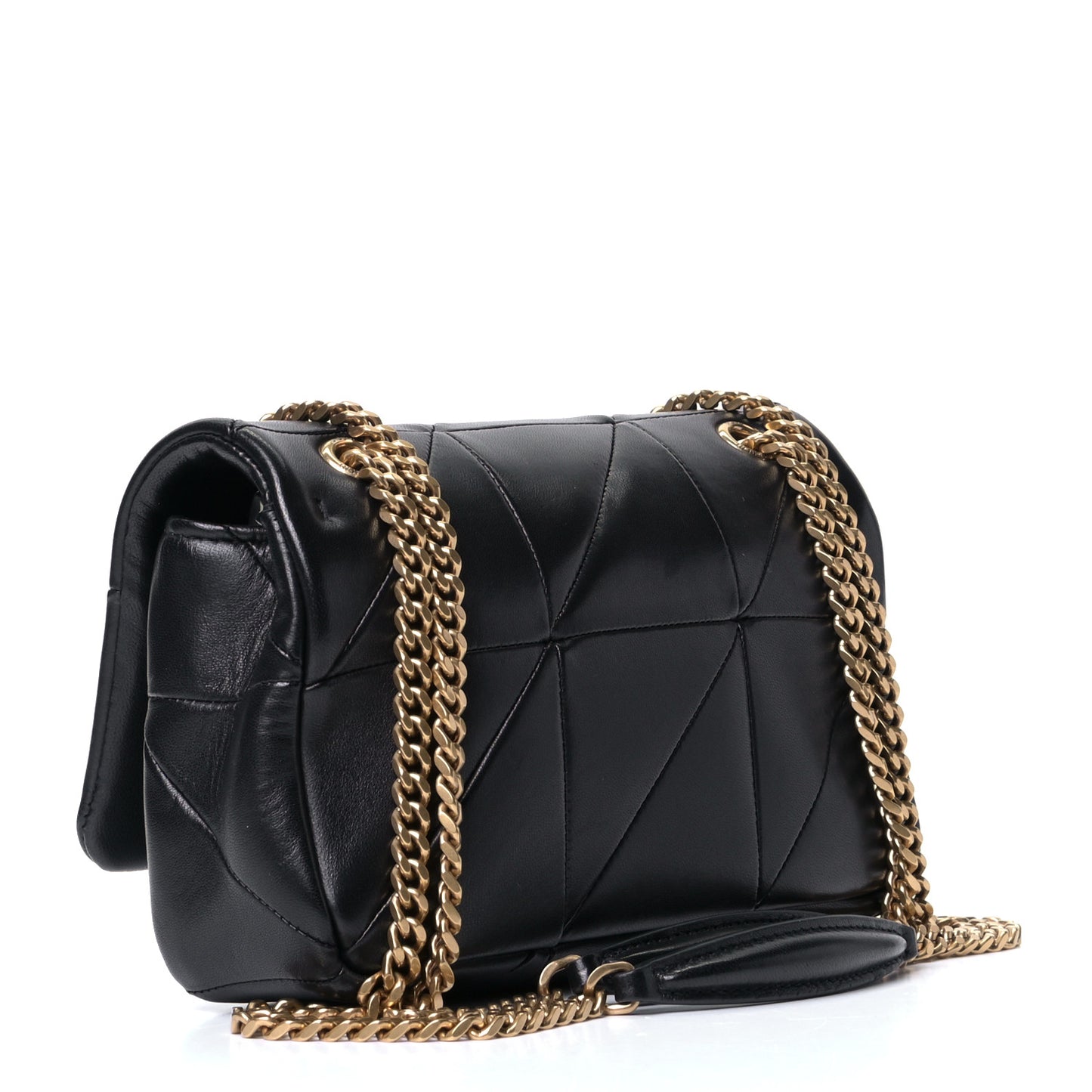 Lambskin Patchwork Monogram Small Jamie Black