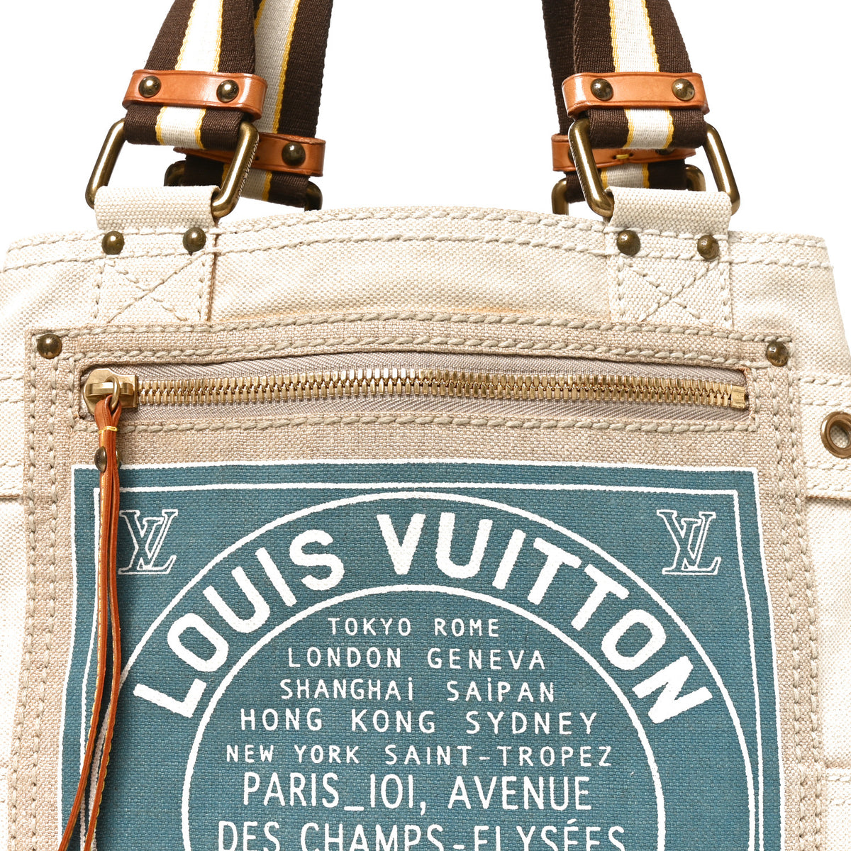 Toile Globe Shopper Cabas MM Blue