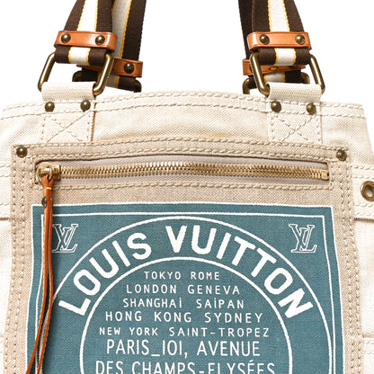 Louis Vuitton Toile Globe Shopper Cabas MM Blue 7 of 9