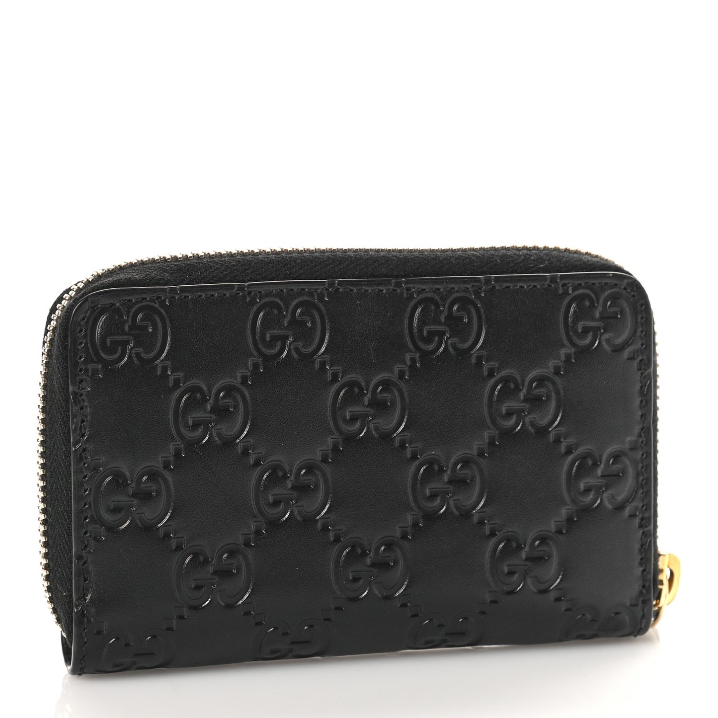 Guccissima Zip Around Card Case Black