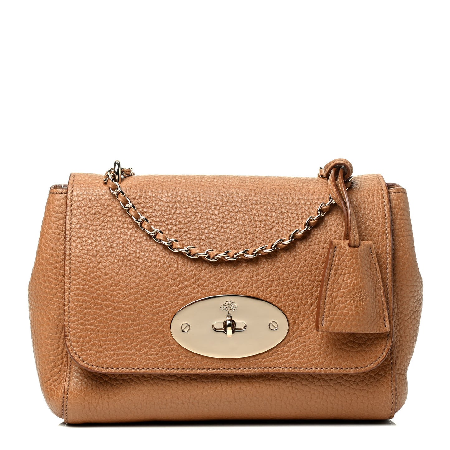 Small Classic Grain Calfskin Small Lily Flap Camel