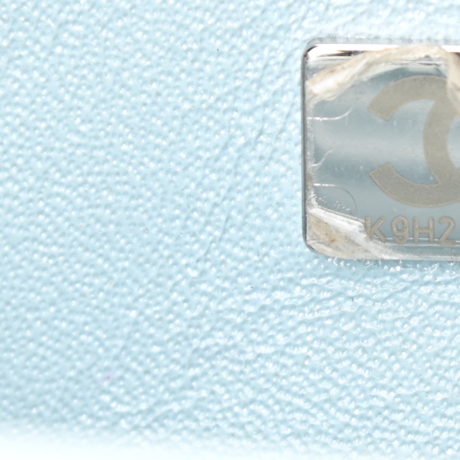 Chanel Perforated Lambskin Quilted Mini Rectangular Flap Light Blue Light Purple White 7 of 12