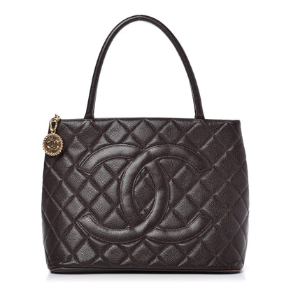 Chanel Caviar Quilted Medallion Tote Dark Brown 1 of 11