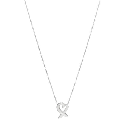 Tiffany Sterling Silver Small Paloma Picasso Loving Heart Pendant Necklace 1 of 5