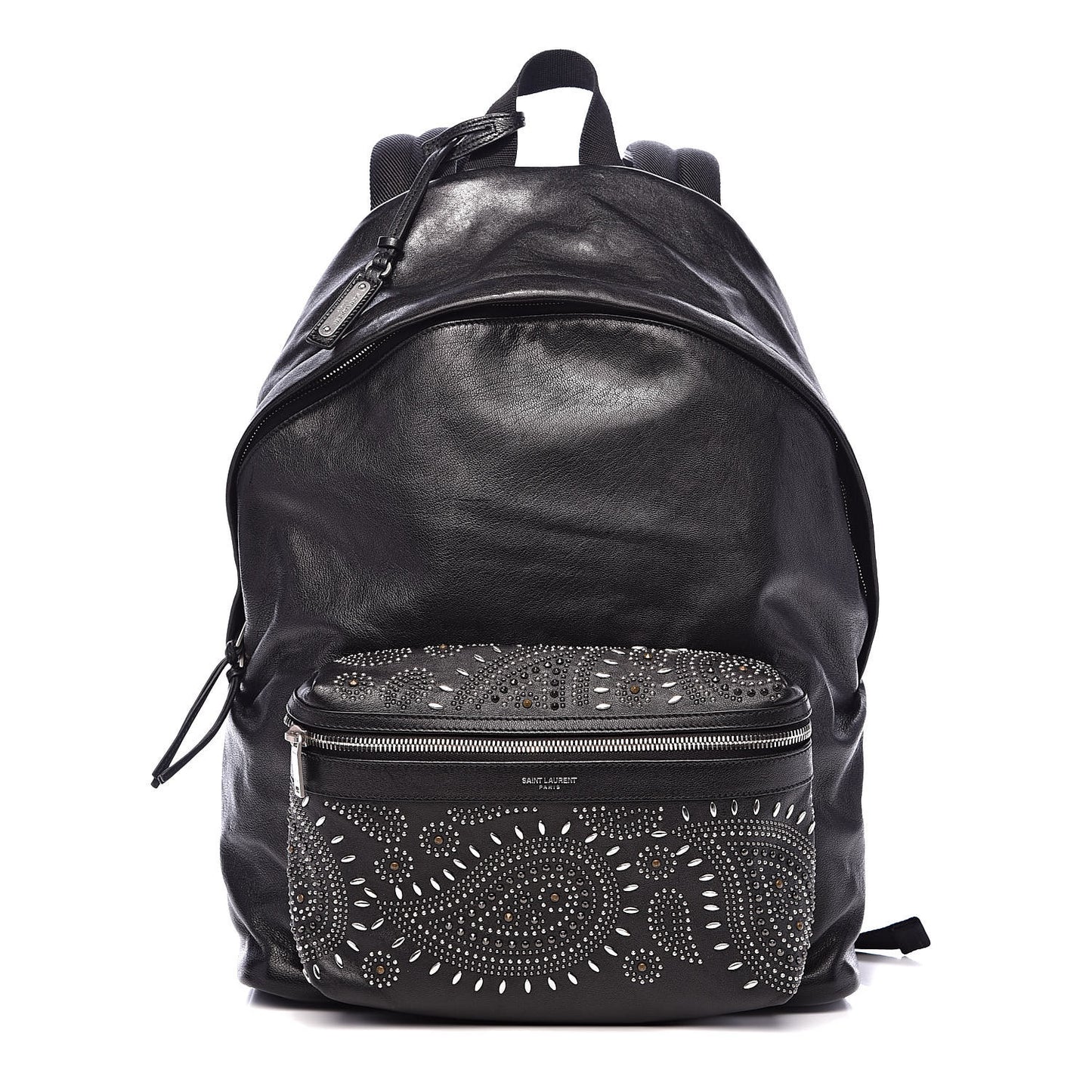 Calfskin Bandana Stud City Backpack Black