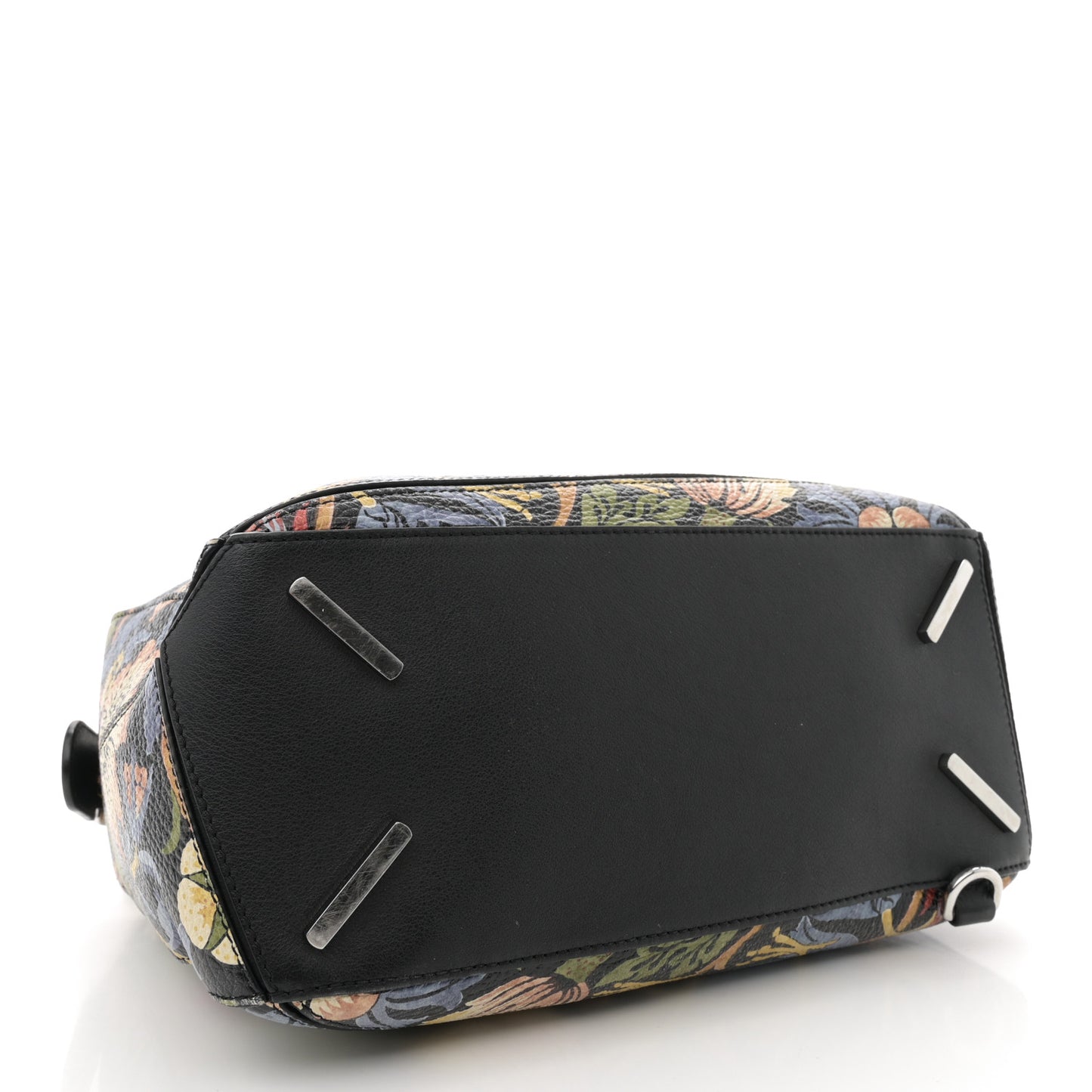 X WILLIAM MORRIS Calfskin Puzzle Bag Black Multicolor