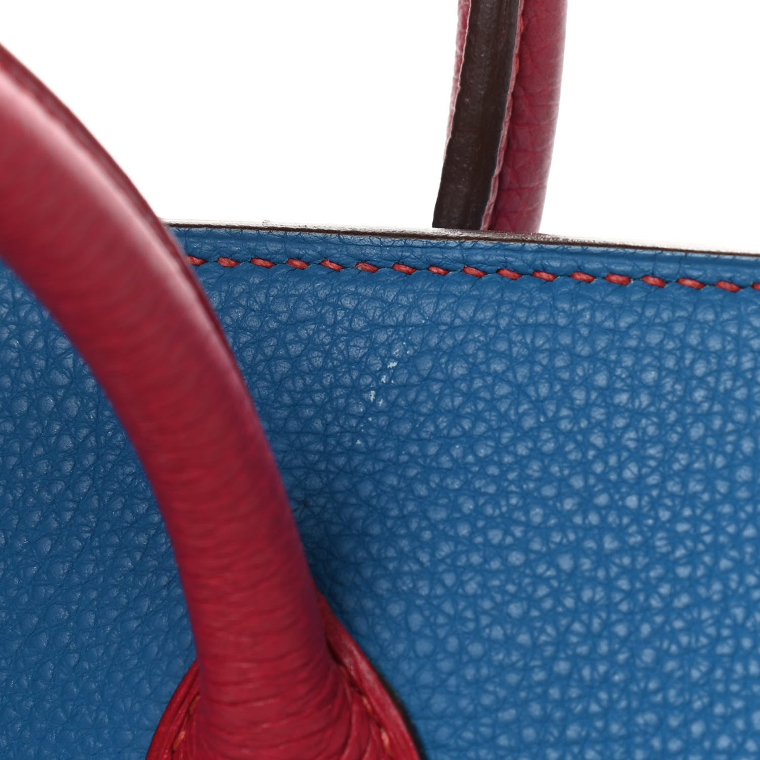 Hermes Togo Bi Color Horseshoe Birkin 35 Mykonos Rubis 12 of 15
