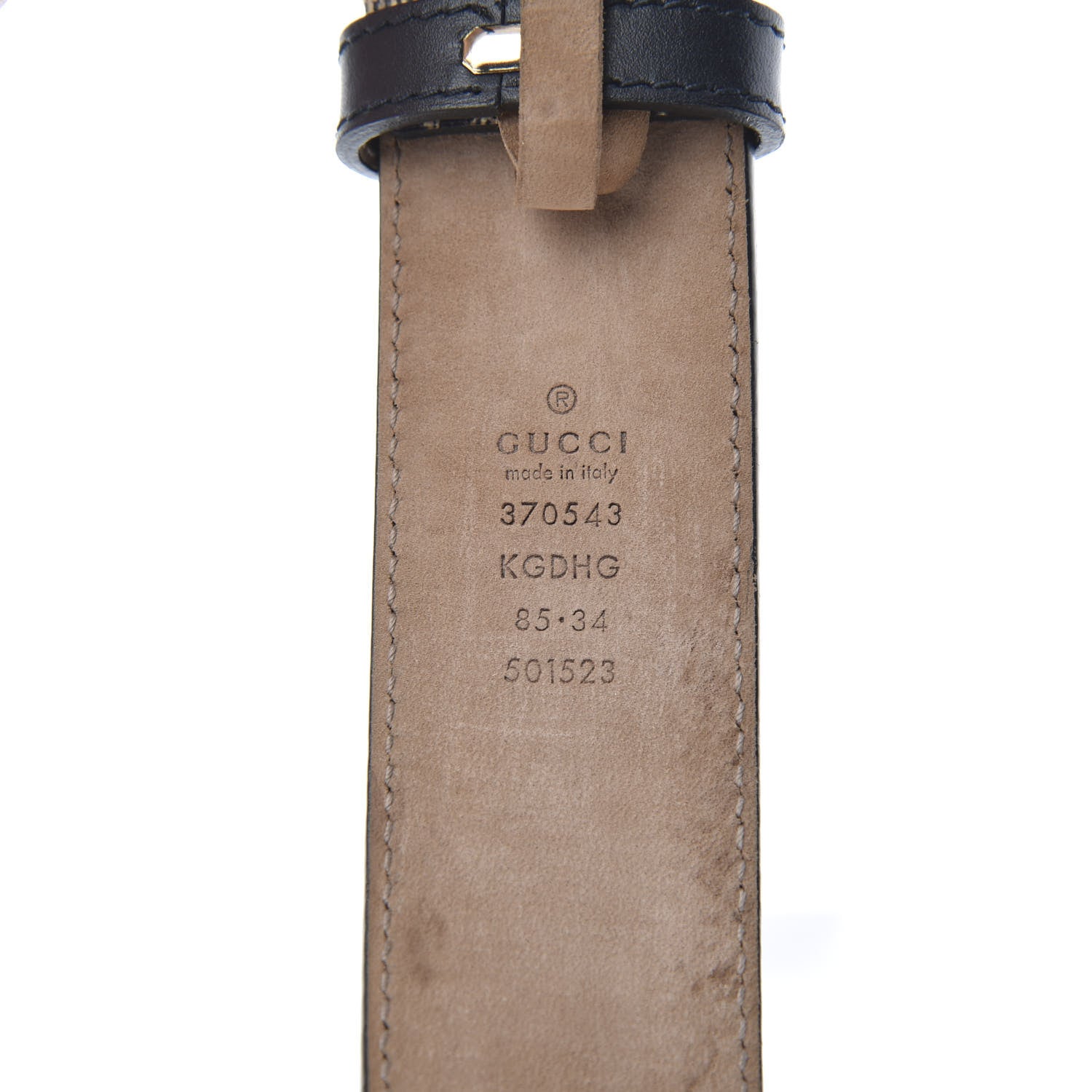 Gucci GG Supreme Monogram Interlocking G 37mm Belt 85 34 Beige Blue 3 of 8