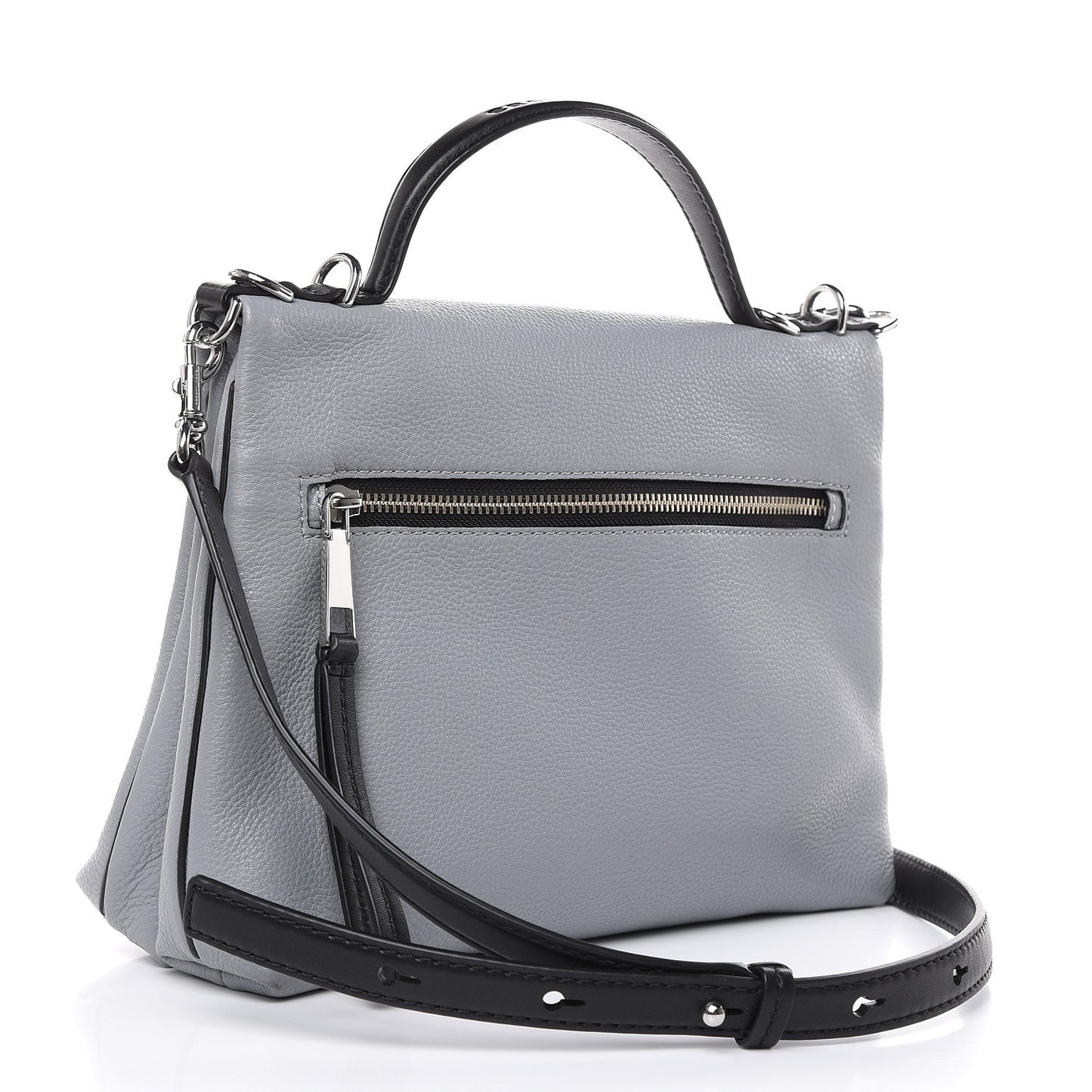 Calfskin Two Fold Shoulder Bag Rock Grey