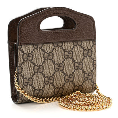 Gucci X BNF GG Supreme Monogram Textured Dollar Calfskin Bananya Print Mini Top Slip Handle Bag Beige Ebony Multicolor New Acero 3 of 9
