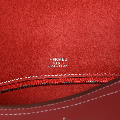 Hermes Swift Taurillon Clemence Vache Hunter Virevolte Pochette Vermillon Rouge Casaque Fauve 8 of 11