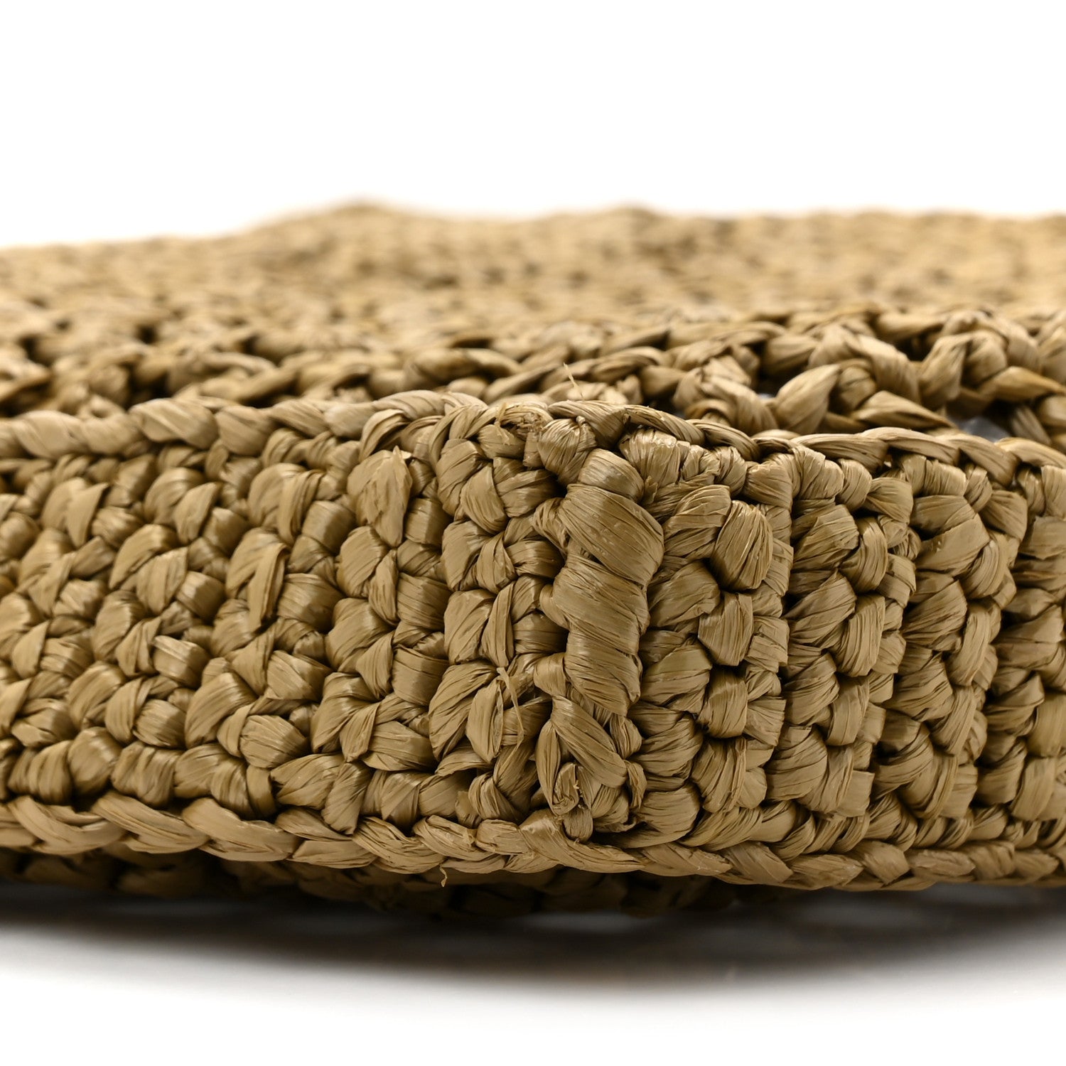 Prada Yarn Raffia Effect Crochet Logo Embroidered Tote Bag Dark Green 9 of 9