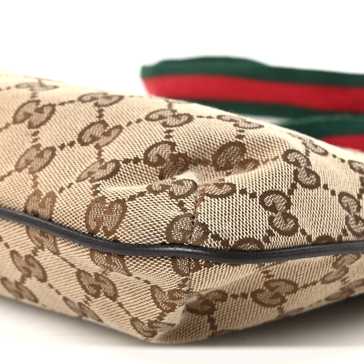 Monogram Web Small Flat Messenger Crossbody Dark Brown