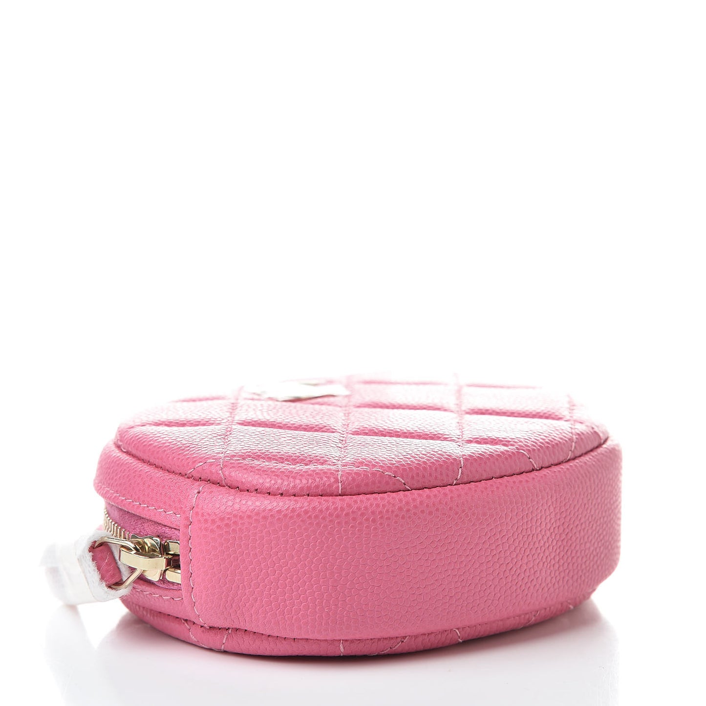 Iridescent Caviar Quilted Zip Around Classic Coin Purse Pink