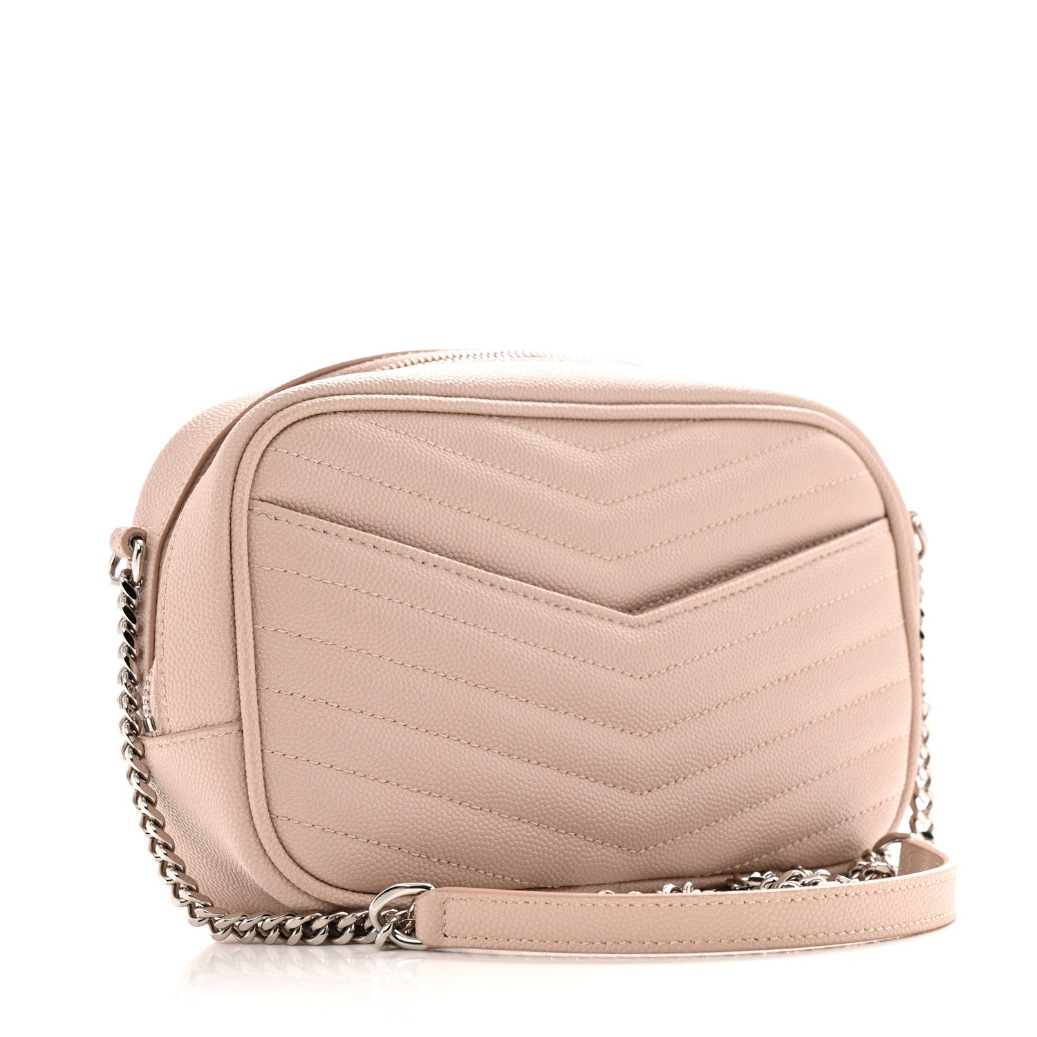 Saint Laurent Grain De Poudre Matelasse Monogram Mini Lou Camera Bag Marble Pink 3 of 11