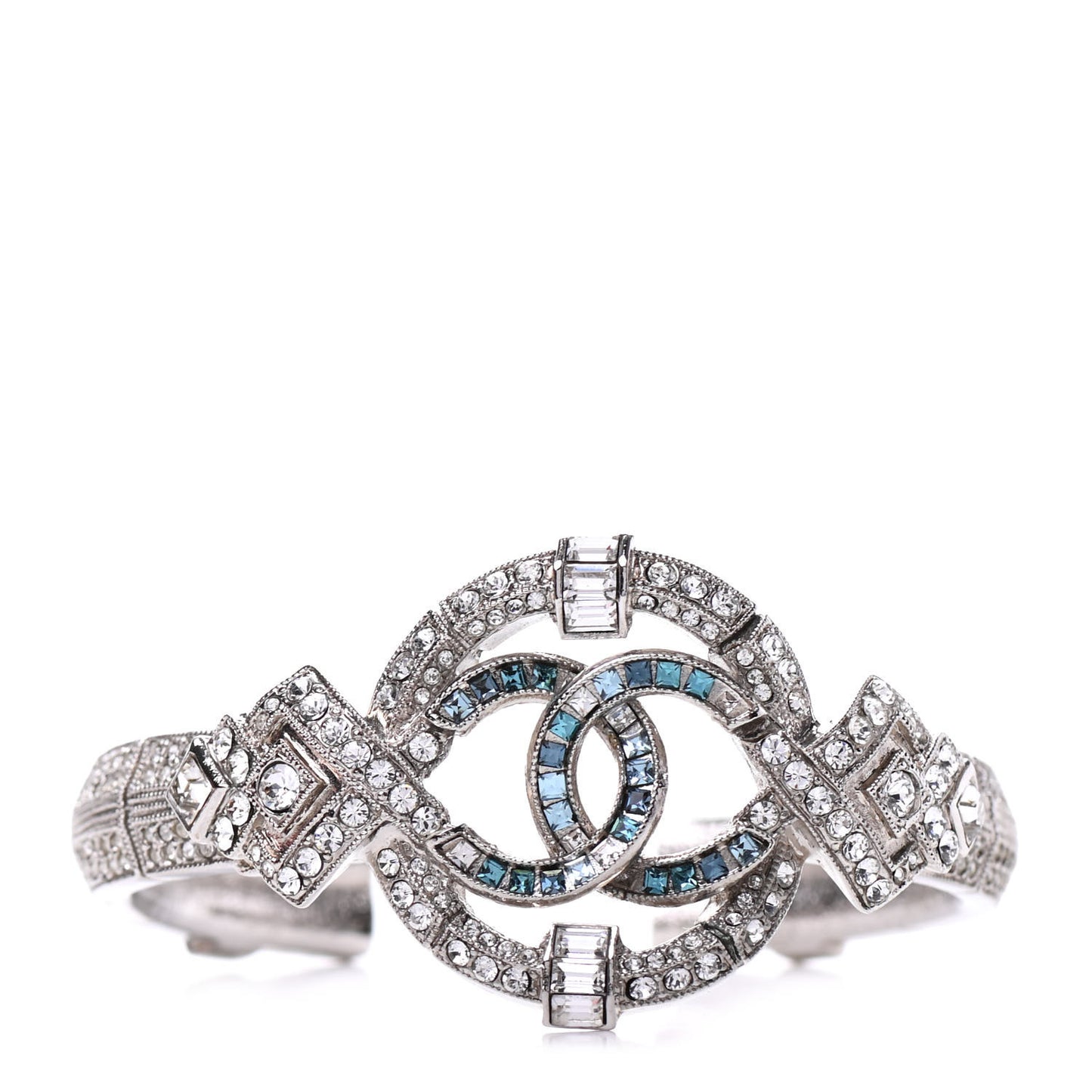 Baguette Crystal CC Bangle Blue Silver