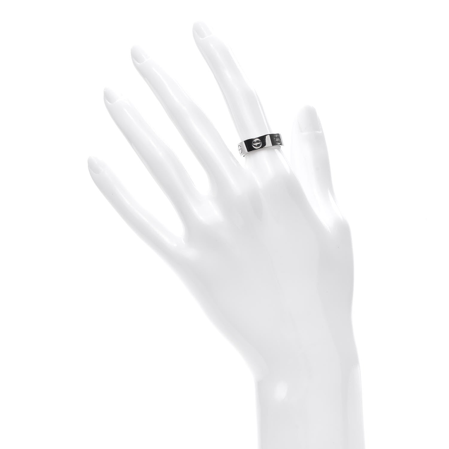 Cartier 18K White Gold 5.5mm LOVE Ring 51 5.75 2 of 4