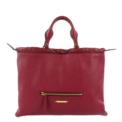 Burberry Soft Calfskin House Check Big Crush Tote Red 1 of 8