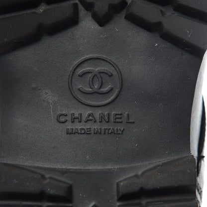 Chanel Calfskin Tweed Nylon Printed Boots 39 Black 6 of 12