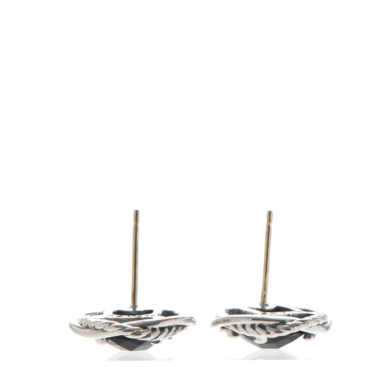 Sterling Silver Black Onyx 7mm Infinity Earrings