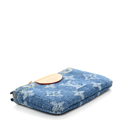 Louis Vuitton Monogram Denim Key Pouch Denim Blue 4 of 6