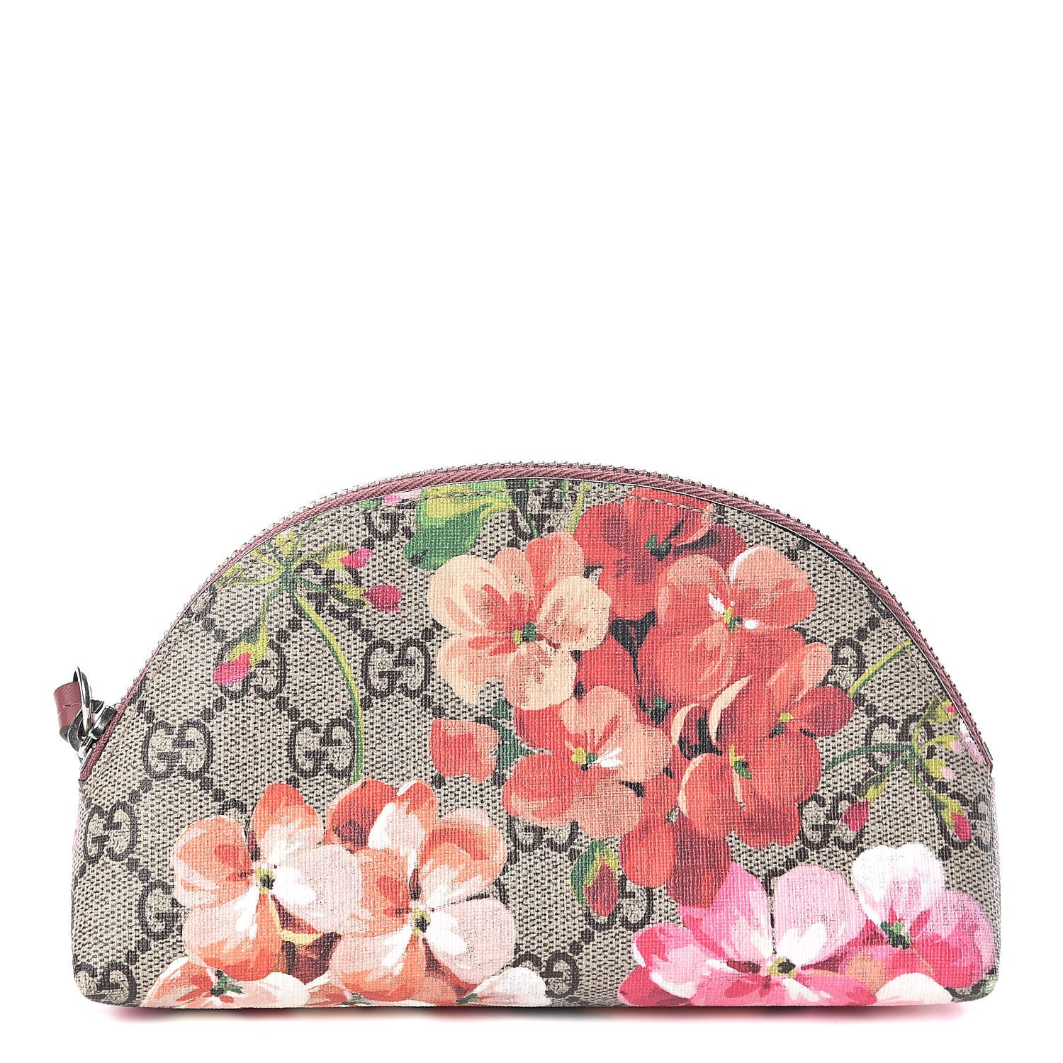 Gucci GG Supreme Monogram Blooms Small Pouch Cosmetic Case Beige Multicolor Dry Rose 1 of 11