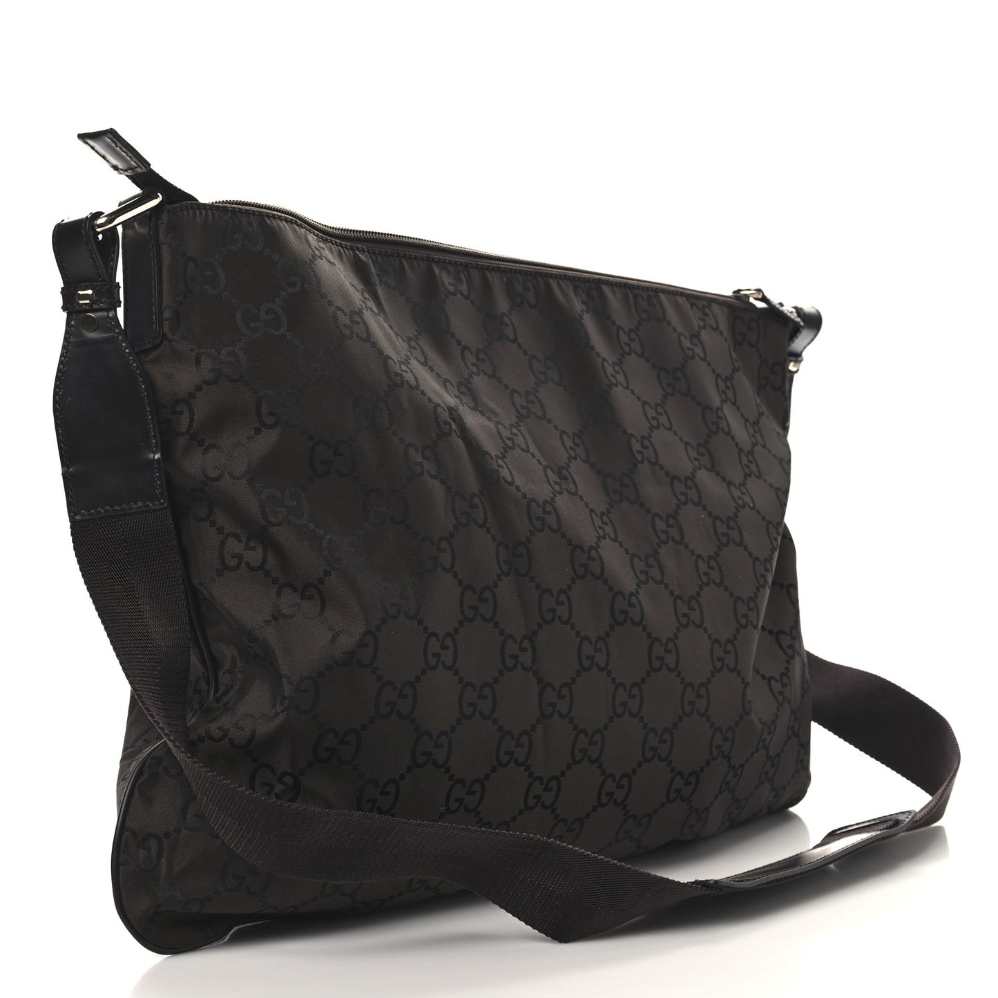 Nylon Monogram Messenger Bag Dark Brown