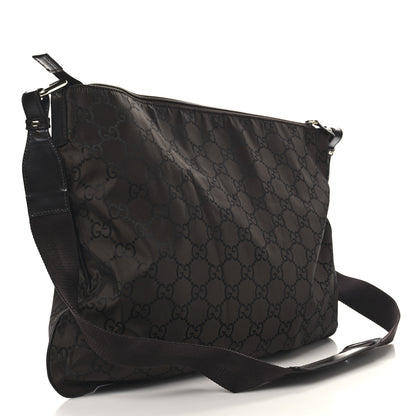 Gucci Nylon Monogram Messenger Bag Dark Brown 3 of 10