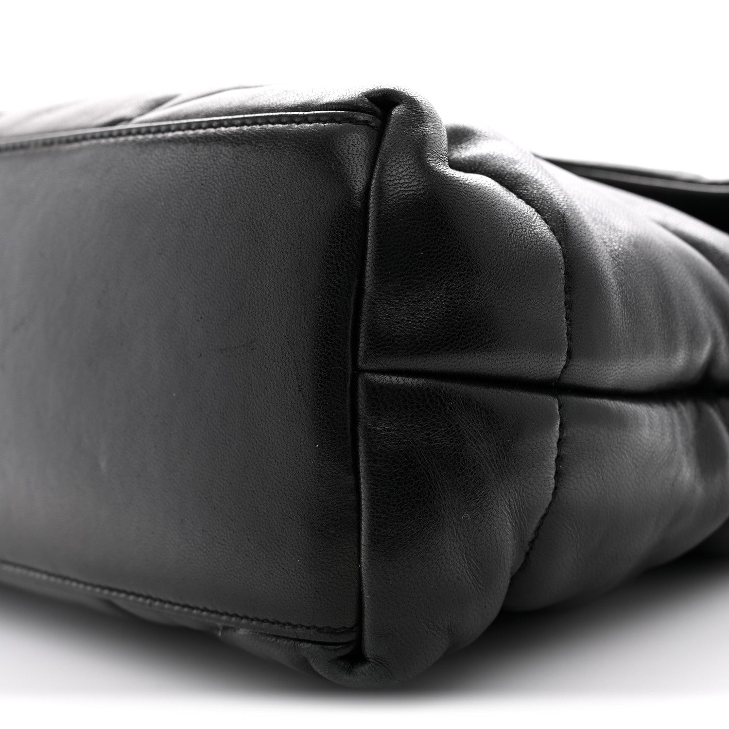Saint Laurent Lambskin Quilted Medium Loulou Puffer Monogram Chain Satchel Black 10 of 13