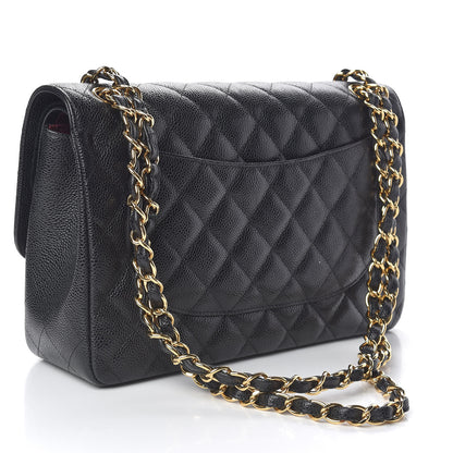 Chanel Caviar Quilted Jumbo Double Flap Black 3 of 11