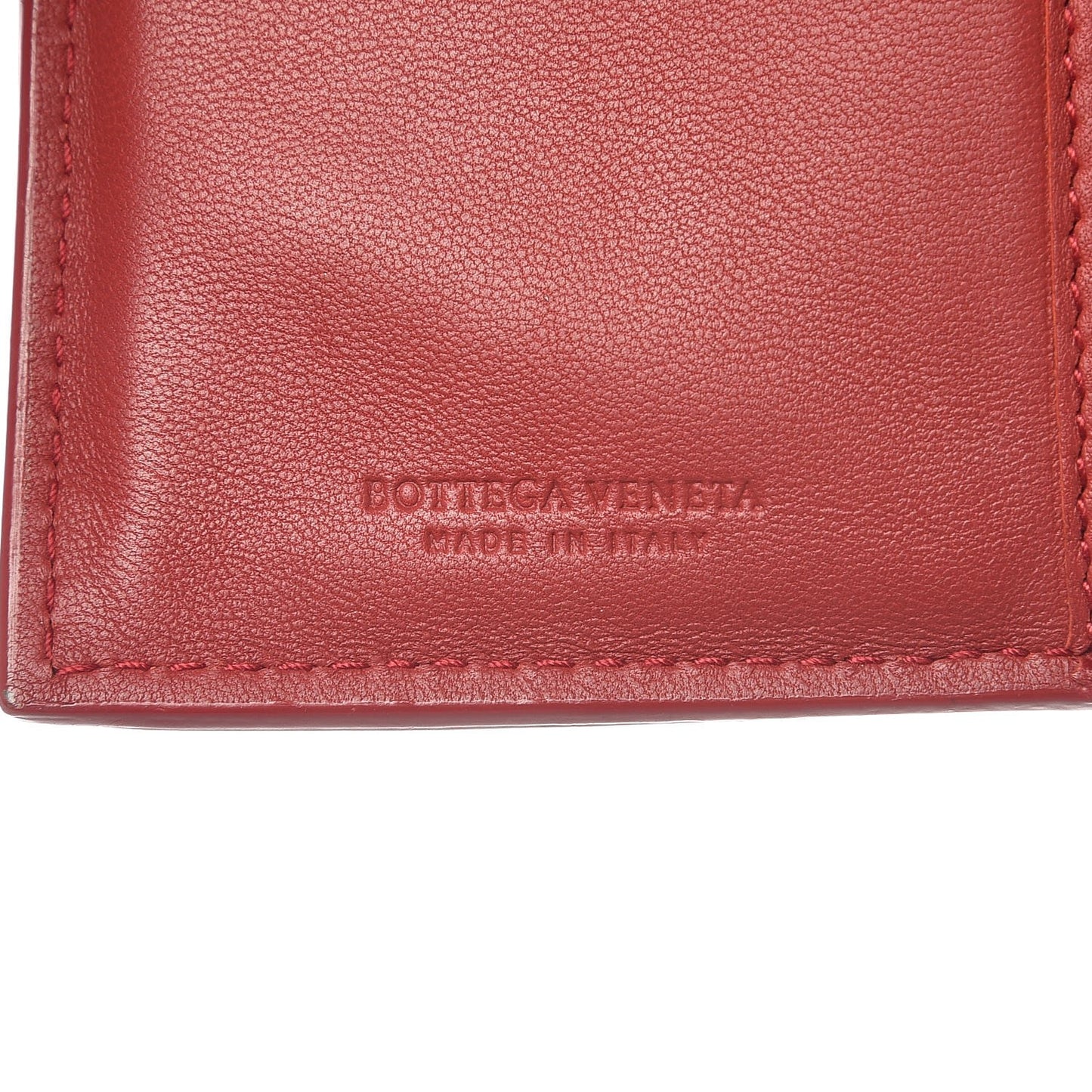 Nappa Intrecciato French Wallet China Red