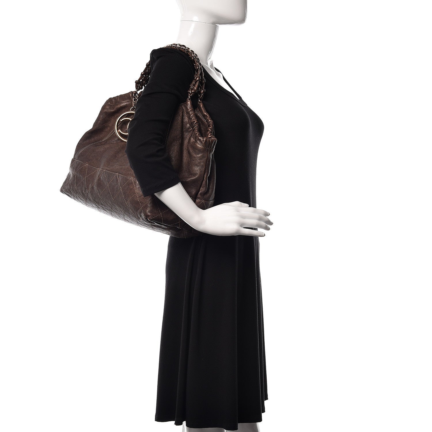 Chanel Metallic Calfskin Baby Coco Cabas Bronze 2 of 11