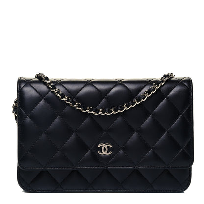 Chanel Lambskin Quilted Wallet On Chain WOC Black 1 of 10