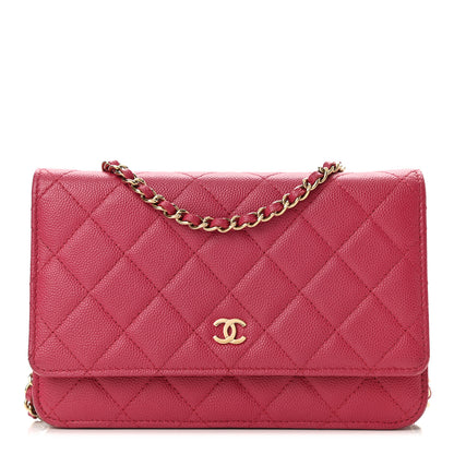 Chanel Caviar Quilted Wallet On Chain WOC Dark Pink 1 of 11