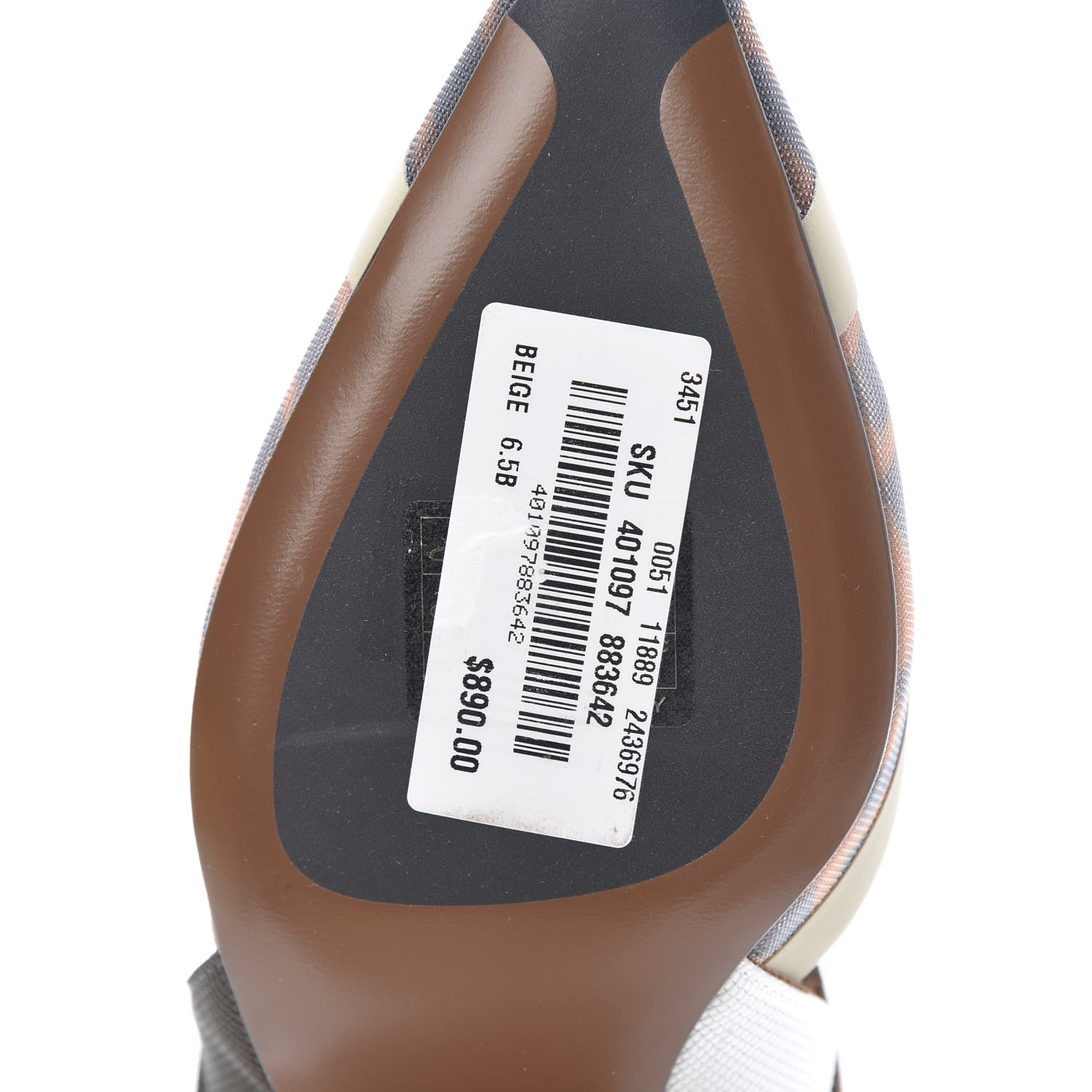 Fendi Technical Mesh FF Colibri 55mm Slingback Pumps 36.5 Tobacco Moro Camelia Beige Caramello 8 of 9