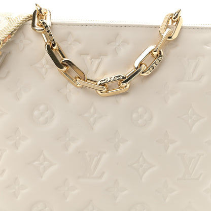 Louis Vuitton Lambskin Embossed Monogram Coussin PM Cream 8 of 10