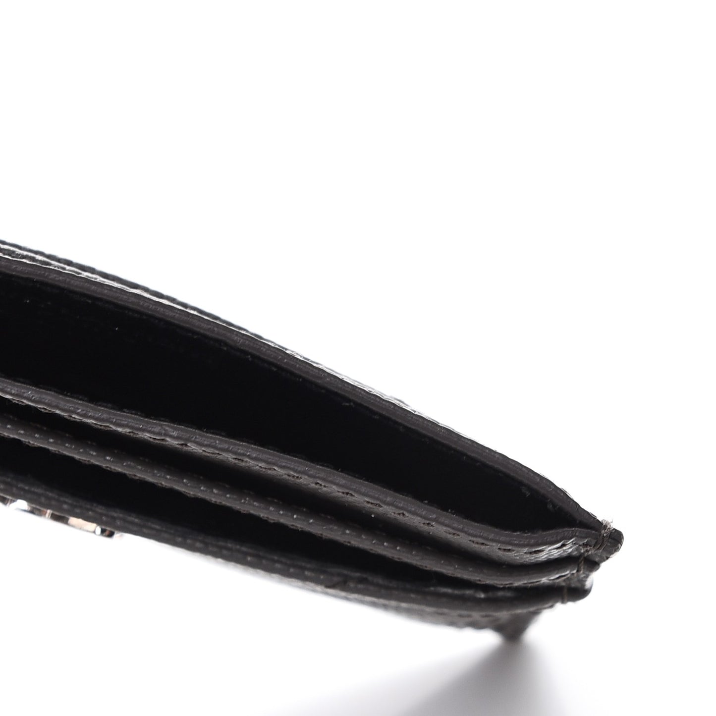 Grain De Poudre Matelasse Chevron Monogram Credit Card Case Earth