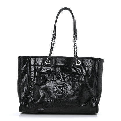 Chanel Glazed Calfskin Small Deauville Tote Black 1 of 11