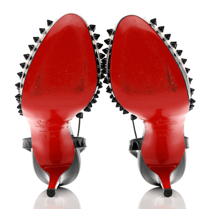 Christian Louboutin Nappa PVC Spiked St Jeannette 120 Peep Toe Pumps 35.5 Black 5 of 13