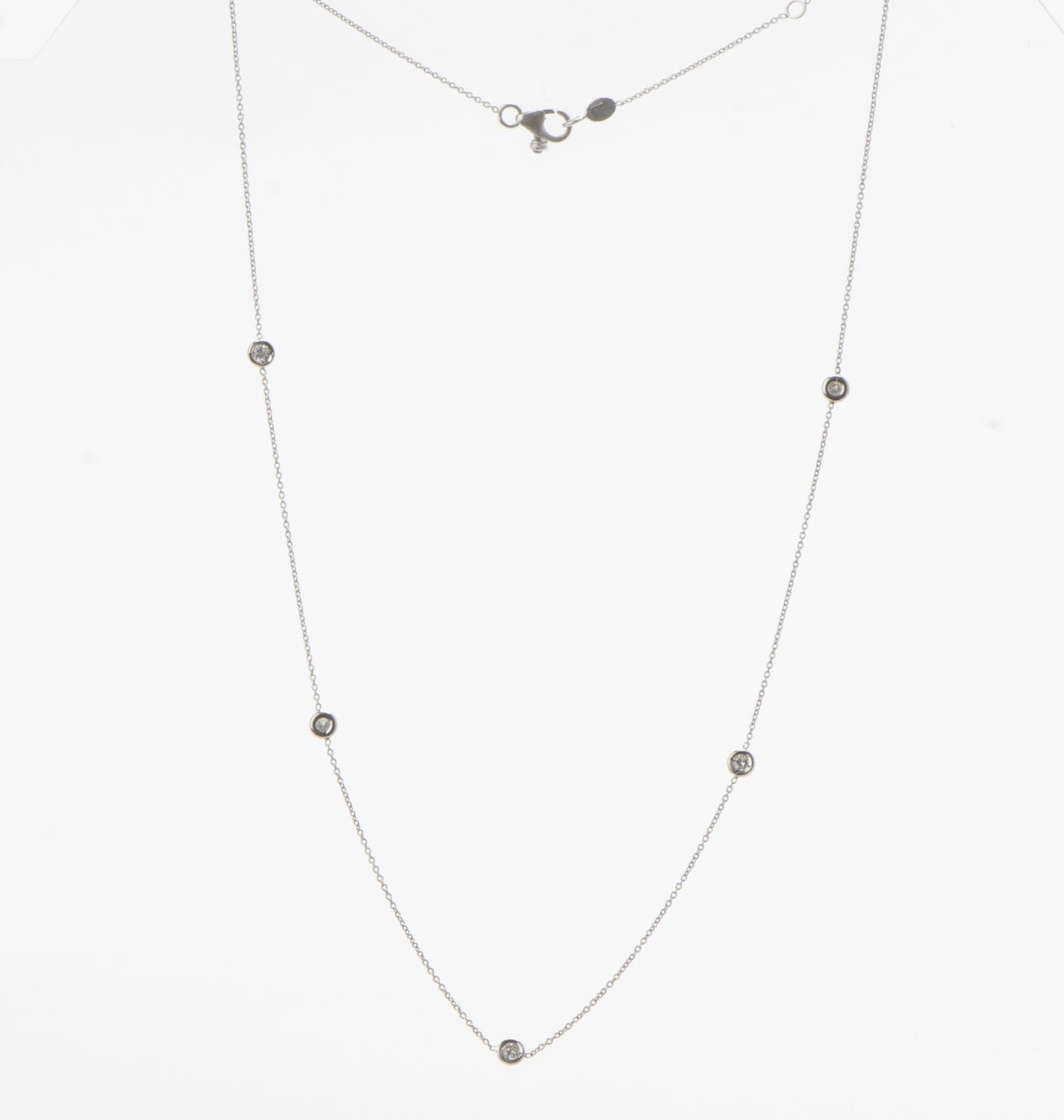 18K White Gold Elsa Peretti Diamonds by the Yard Station Necklace