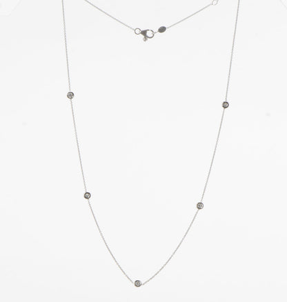 Tiffany 18K White Gold Elsa Peretti Diamonds by the Yard Station Necklace 6 of 6