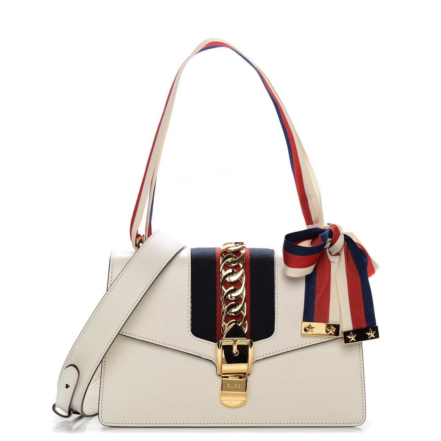 Calfskin Small Sylvie Shoulder Bag White