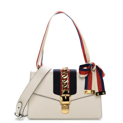 Gucci Calfskin Small Sylvie Shoulder Bag White 1 of 8