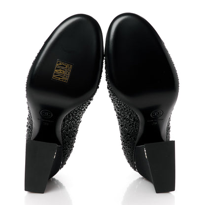 Chanel Strass Pearl Grosgrain Cap Toe Pumps 38 Black 5 of 9