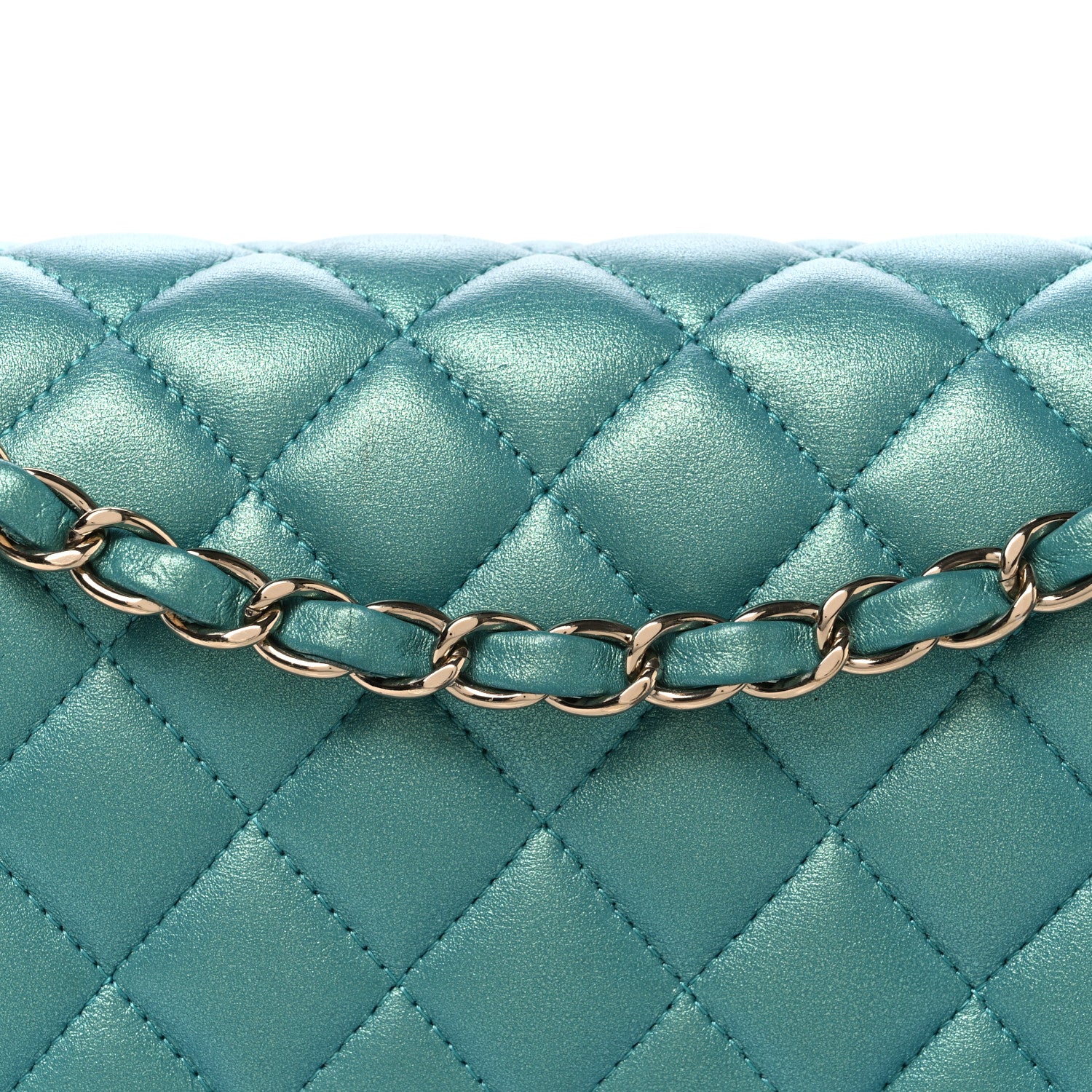 Chanel Iridescent Caviar Quilted Medium Double Flap Green 8 of 10