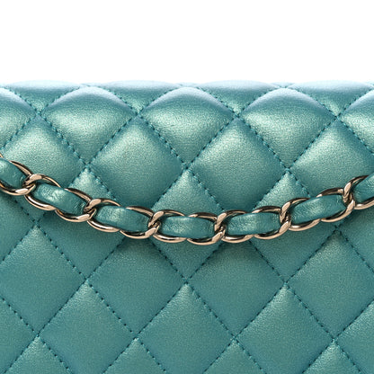 Chanel Iridescent Caviar Quilted Medium Double Flap Green 8 of 10