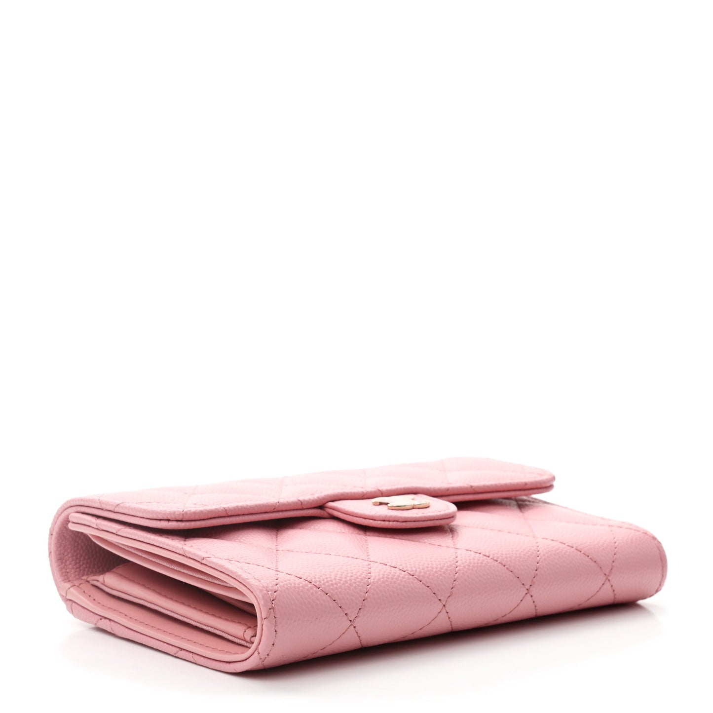 Caviar Quilted Medium Flap Wallet Pink